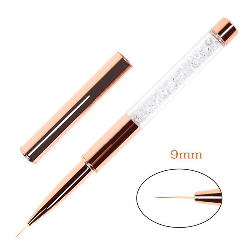 Pinceau Nail Art Ligne Fine 9 mm – Design Cristal Luxe