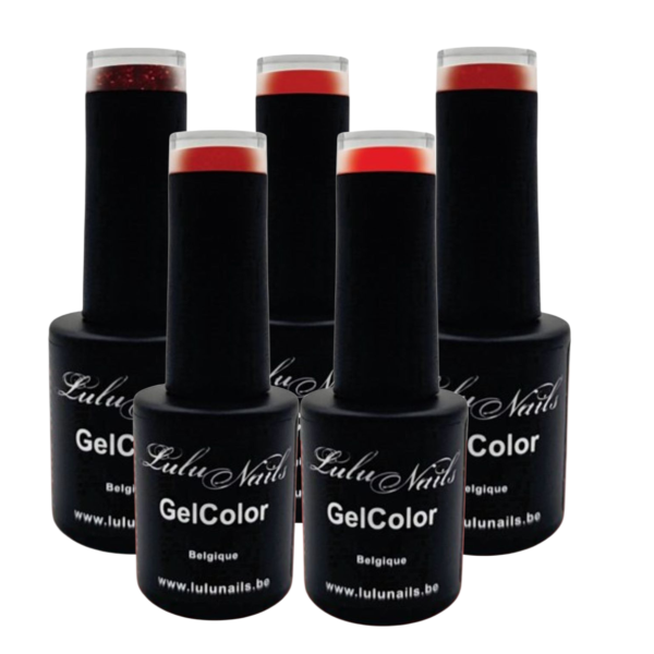 Kit Red – 5 Vernis Semi-Permanents GelColor | LuluNails