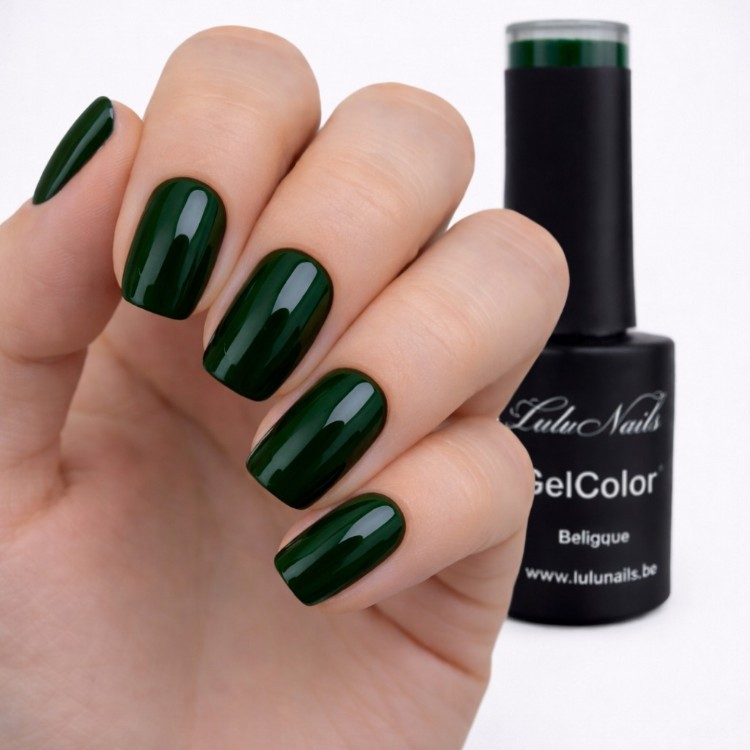 Semi-permanente nagellak Pine Green 10ml UV LED - Gel Kleur HEMA en TPO vrij LuluNails (Ref 201)