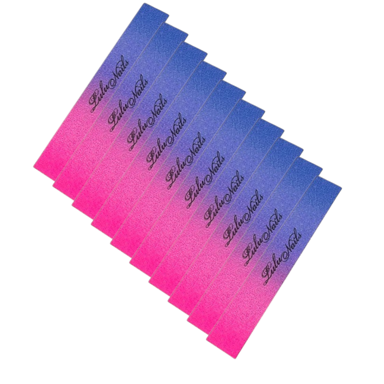 Set of 10 Multicolour Nail Buffers 100/180 Straight Shape | LuluNails
