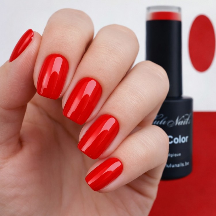 Vernis Semi Permanent Rouge Safran 10ml UV LED – Gel Color Sans HEMA ni TPO LuluNails (Réf 252)