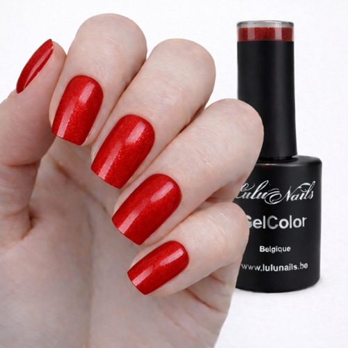 Semi-Permanente Polish Rood Glitter 10ml UV/LED - GelColor HEMA en TPO vrij - LuluNails 254