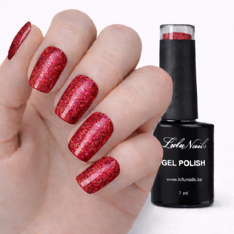 Gel Polish Rouge Prestige Glitter UV/LED - Semi-Permanente nagellak LuluNails