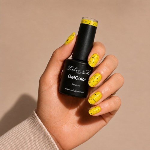 Semi-Permanent Nail Polish Ice Cream Soleil Glitter 10ml UV/LED GelColor HEMA Free TPO LuluNails 257