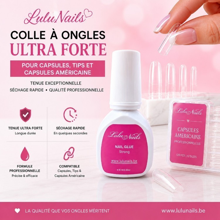 Colle à Ongles Ultra Forte 15 ml avec Pinceau | Capsules & Tips – LuluNails