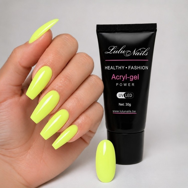 Polygel Jaune Fluo Néon UV/LED – Acrygel Construction Ongles Professionnel | LuluNails