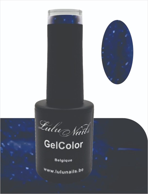 Semi-Permanent Nail Polish GelColor Bleu Nuit Scintillant 207 - LuluNails