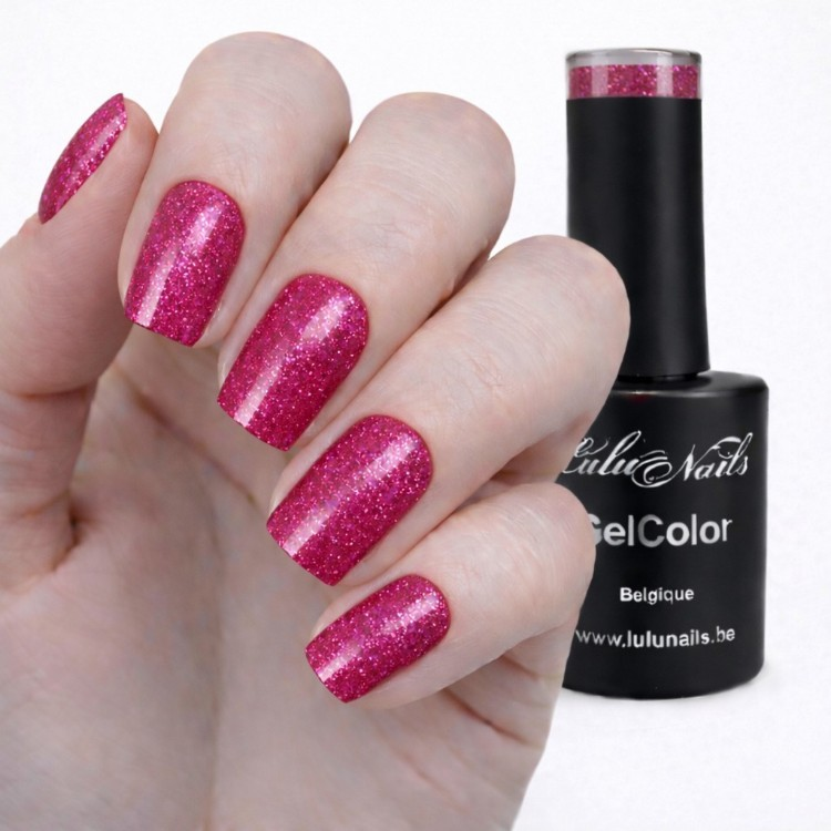 Vernis Semi-Permanent Rouge Rubis Scintillant 10ml UV/LED – GelColor Sans HEMA ni TPO  LuluNails 213