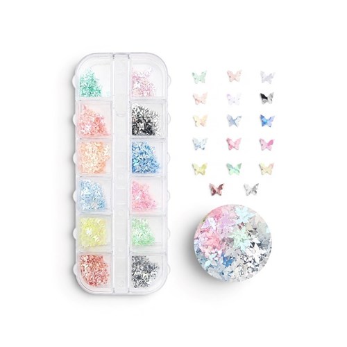 Paillettes Papillons Holographiques Nail Art | Décoration Ongles LuluNails Belgique