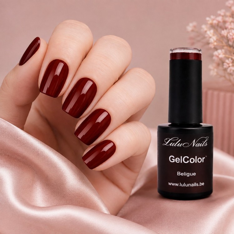 Vernis Semi Permanent Bordeaux Foncé 10ml UV LED – Gel Color  Sans HEMA ni TPO LuluNails  (Réf 199)
