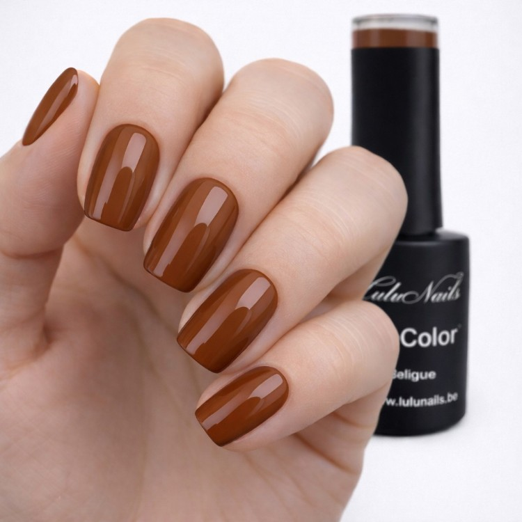 Vernis Semi Permanent Marron Noisette 10ml UV LED – Gel Color Sans HEMA ni TPO LuluNails (Réf 196)