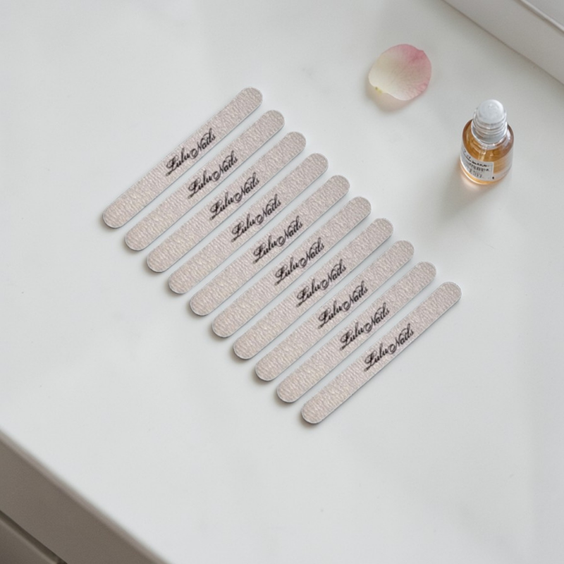 Set 10 SLIM Zebra 100/180 LuluNails vijlen - Extreme Precisie Hoge Prestatie (Salonkwaliteit)