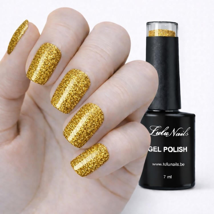 Gel Polish Champagne Goud Glitter UV/LED - Semi-Permanente nagellakLuluNails