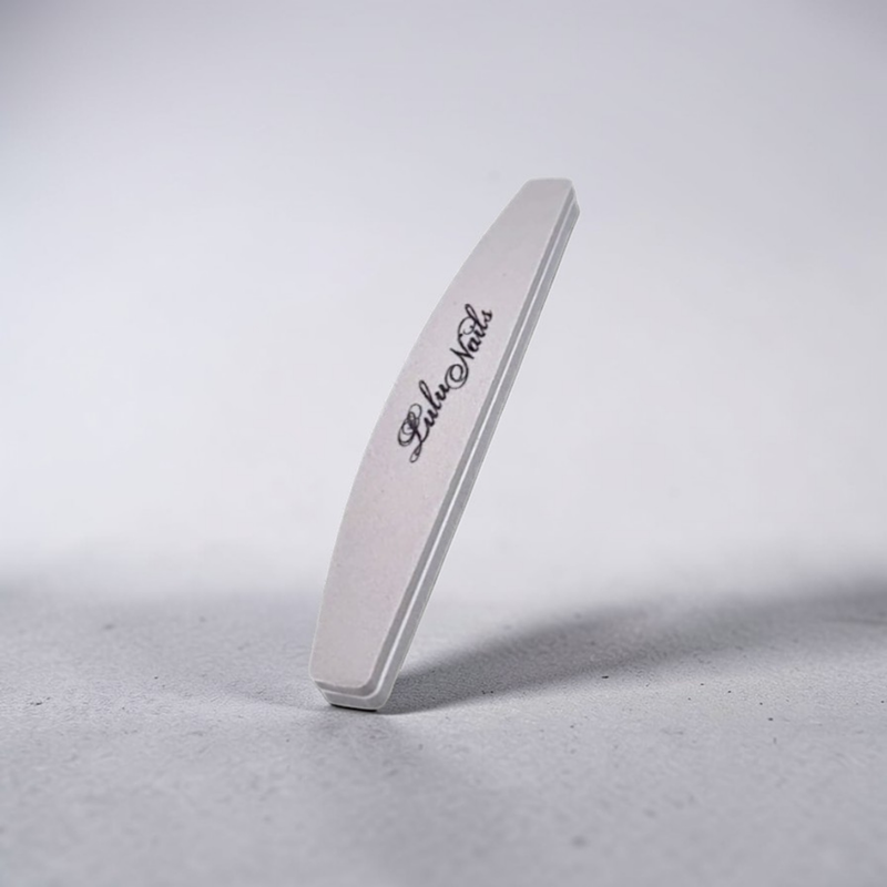 Buffer Ongles 100/180 Professionnel LuluNails – Bloc Polissoir Double Face Demi-Lune