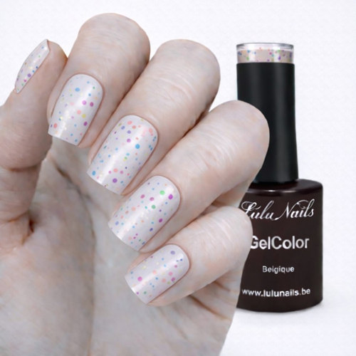Semi permanente nagellak Confettis Ice Cream 256 10ml UV LED - Gel Kleur HEMA en TPO vrij LuluNai...
