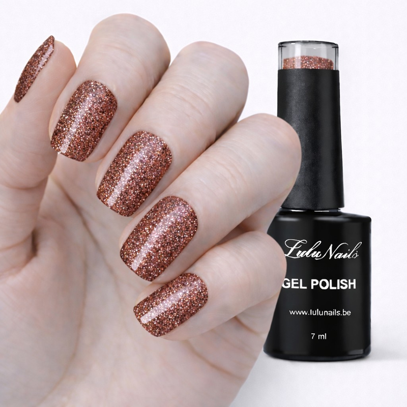 Gel Polish Bronze Prestige Glitter UV/LED- Semi-Permanent Nail Polish LuluNails