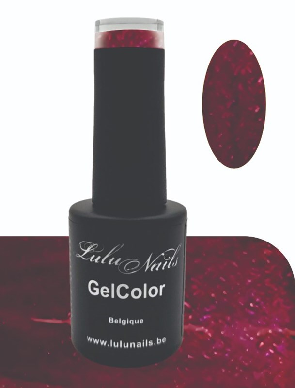 Semipermanente nagellak GelColor Bordeaux Glitter 215 - LuluNails