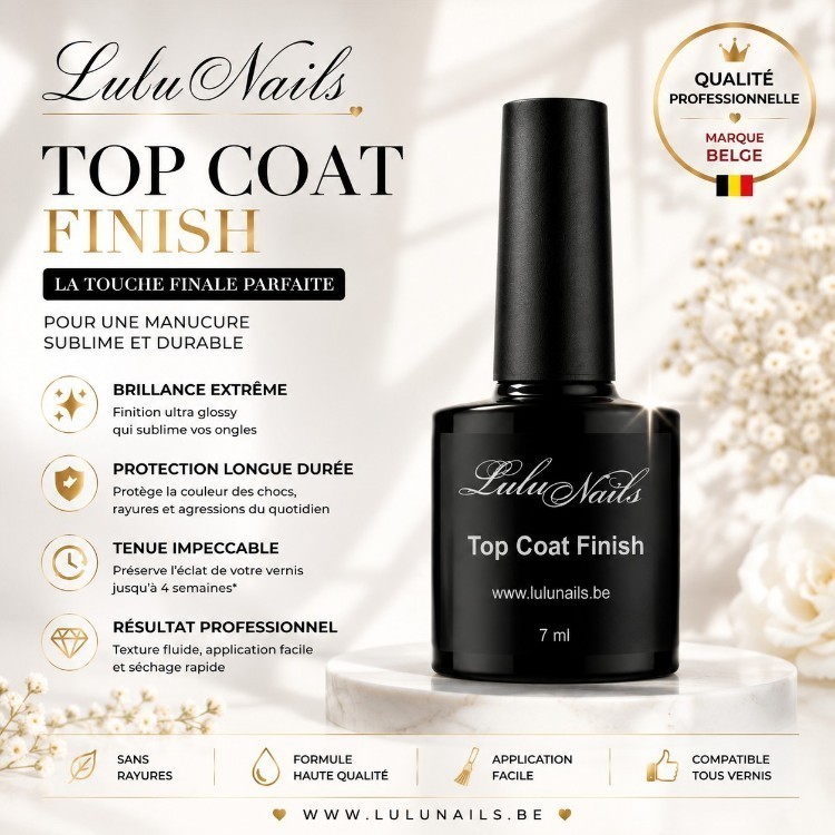 Top Coat Finish  UV/LED Sans Résidu Haute Brillance Sans HEMA  ni TPO | LuluNails