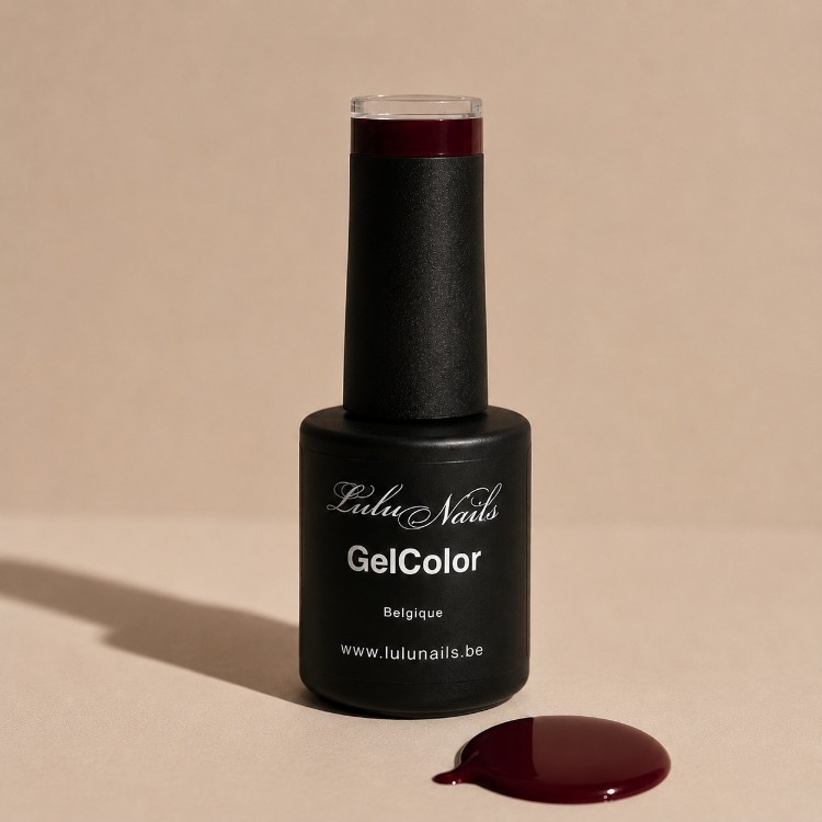 Semi-permanente nagellak Bordeaux Dark 10ml UV LED - Gel Kleur HEMA en TPO vrij LuluNails (Ref 199)