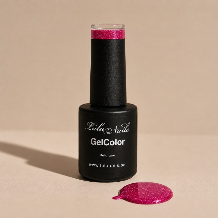 Vernis Semi-Permanent Rouge Rubis Scintillant 10ml UV/LED – GelColor Sans HEMA ni TPO  LuluNails 213