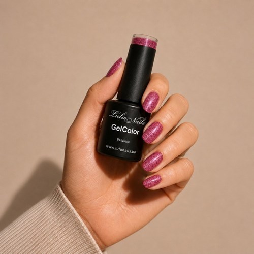 Semi permanente nagellak Bordeaux Shimmer 10ml UV LED - Gel Kleur HEMA en TPO Vrij LuluNails 215