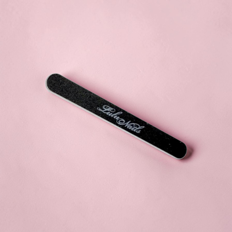 Dubbelzijdige nagelvijl zwart met roze glitter LuluNails | Professionele Finish & Glans