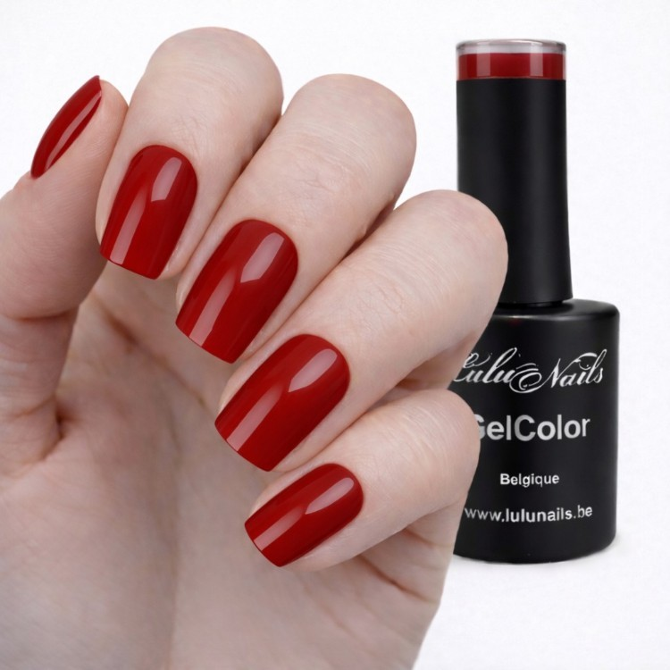 Semipermanente nagellak Iconic Red 10ml UV/LED - Gel Kleur HEMA en TPO vrij - LuluNails (Ref 197)