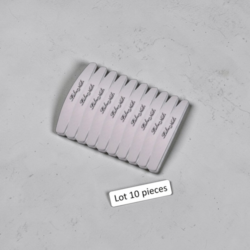 Pack 10 LuluNails Professional Nail Buffers 100/180 - Half Moon Buffing Block