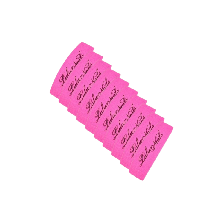 Set of 10 Mini Nail Buffers 180/180 Pink LuluNails | Buffer Manicure