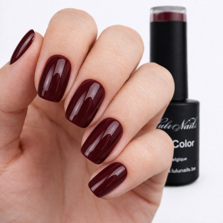 Vernis Semi Permanent Rouge Bordeaux 10ml UV LED – Gel Color Sans HEMA ni TPO LuluNails (Réf 281)