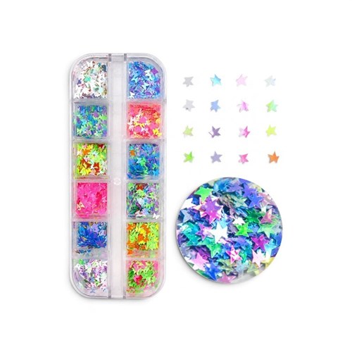 Glitter Sterren Holografische Nail Art | Nagelkunst LuluNails België