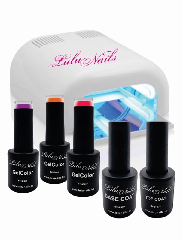 LuluNails Semi-Permanente Nagellak Kit - Trio Essentiel met 36W UV Lamp