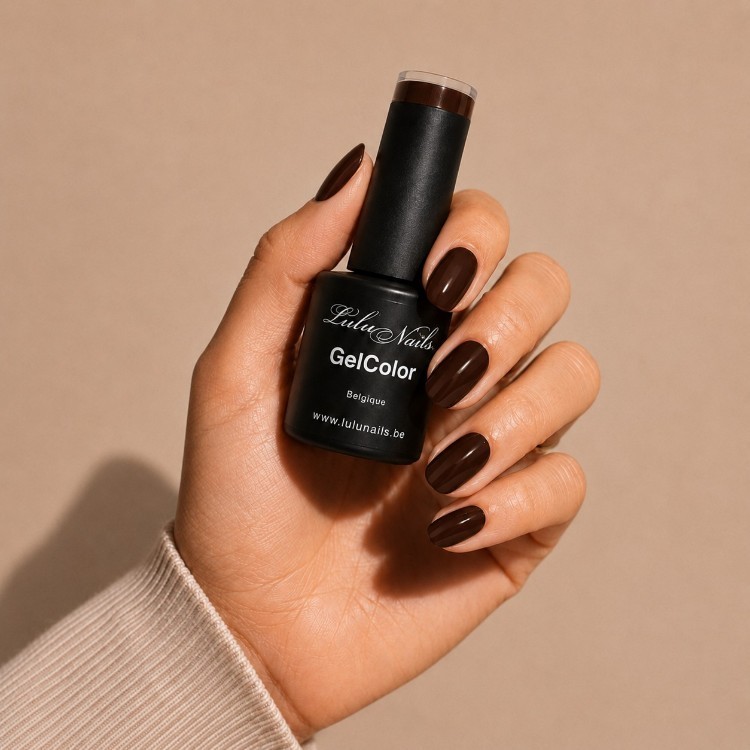 Vernis Semi Permanent Brun Foncé 10ml UV LED – Gel Color  Sans HEMA ni TPO LuluNails  (Réf 198)