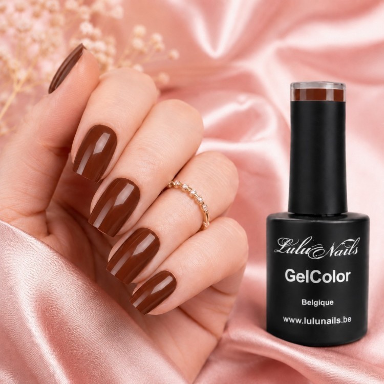 Intense Chocolate Semi-Permanent Nail Polish 10ml UV/LED – HEMA- and TPO-free | LuluNails 195
