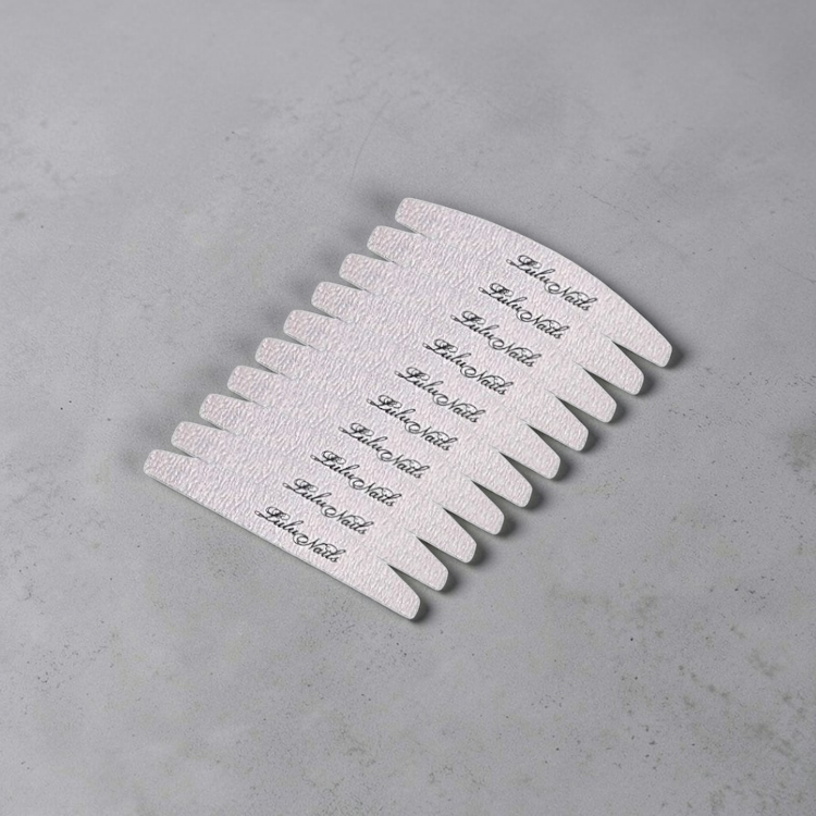 PACK 10 PIECES Half Moon Nail File 100/180 LuluNails Zebra Design | Lime Professionnelle