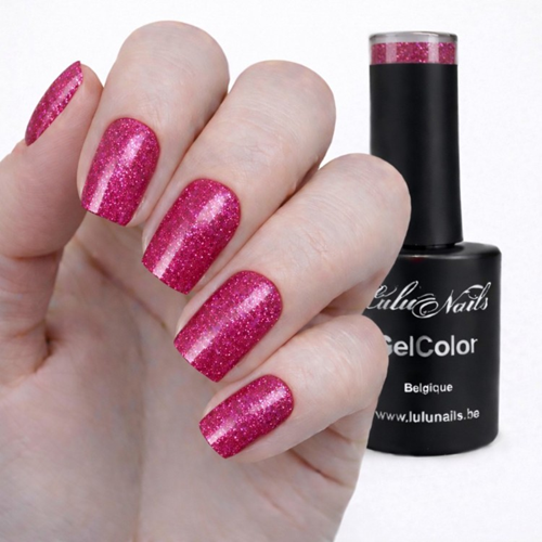 Vernis Semi-Permanent Rouge Rubis Scintillant 10ml UV/LED – GelColor Sans HEMA ni TPO  LuluNails 213