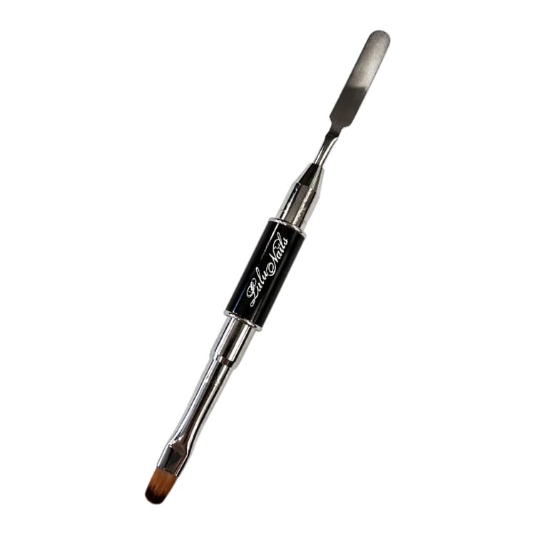 Polygel gereedschap met twee uiteinden - Roestvrijstalen spatel & semisynthetische borstel | Lulu...