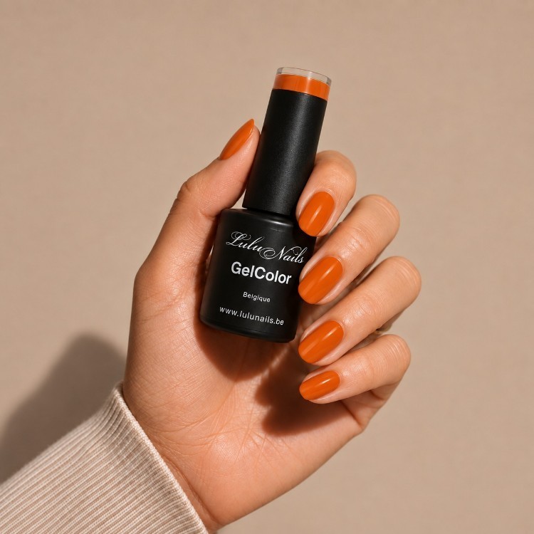 Vernis Semi Permanent Orange Soleil d’Été  – 10ml UV LED  Gel Color  Sans HEMA ni TPO  LuluNails 252