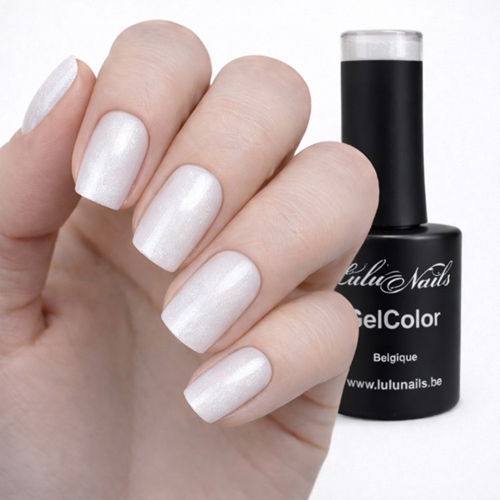 Semi-Permanent Glitter Varnish Fine White 10ml UV LED - Gel Color HEMA and TPO free LuluNails (Re...