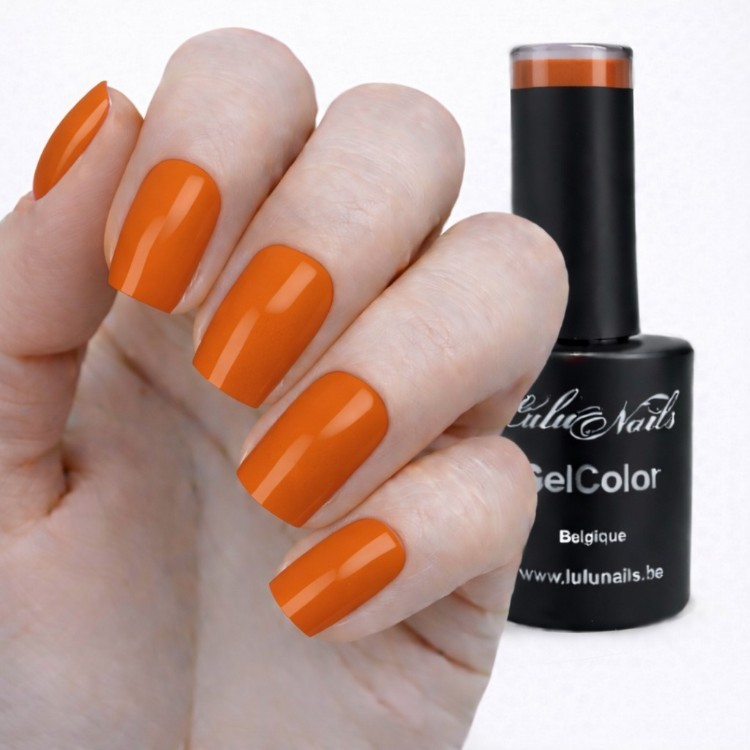 Vernis Semi Permanent Orange Soleil d’Été  – 10ml UV LED  Gel Color  Sans HEMA ni TPO  LuluNails 252