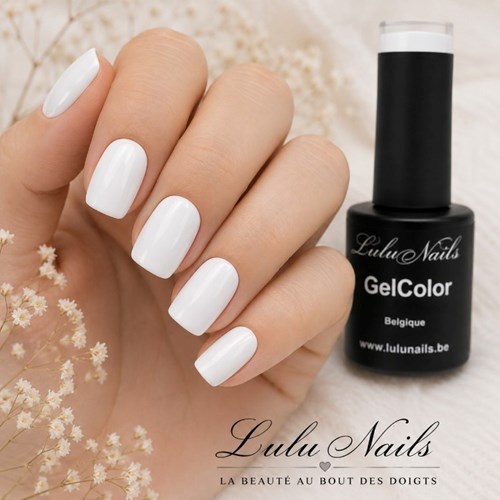 Vernis Semi Permanent Blanc Pureté 10ml UV LED – Gel Color Sans HEMA ni TPO LuluNails (Réf 228)