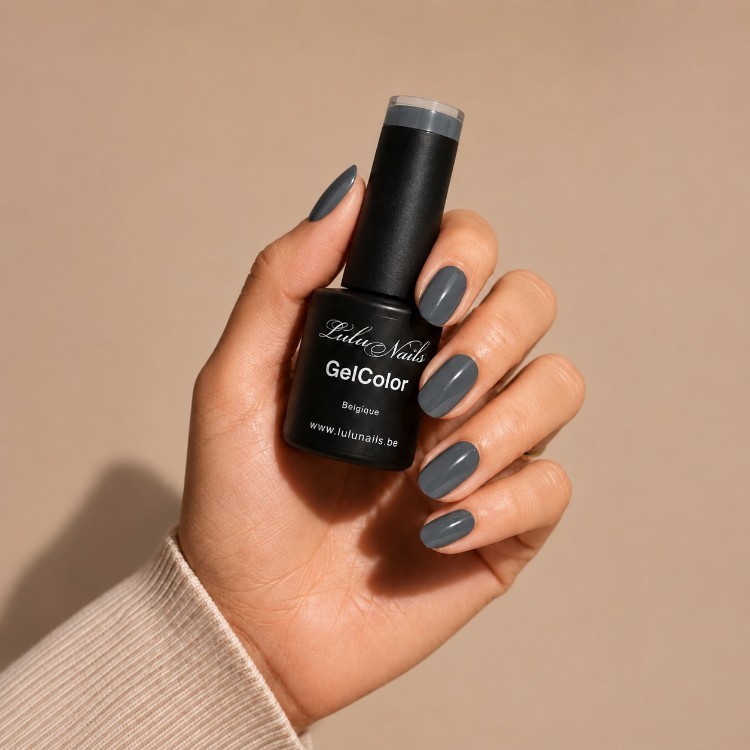 Vernis Semi Permanent Gris  Glossy 10ml UV LED – Gel Color Sans HEMA ni TPO LuluNails (Réf 202)