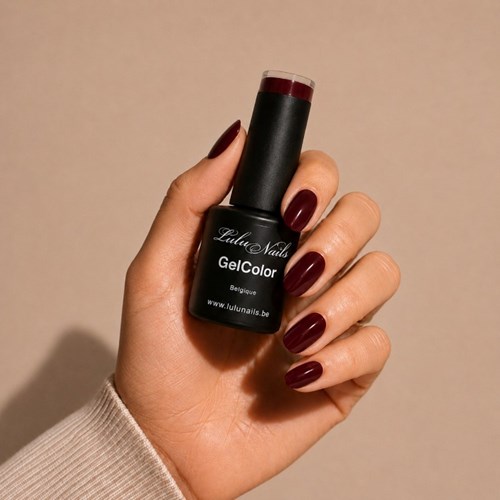 Vernis Semi Permanent Bordeaux Foncé 10ml UV LED – Gel Color  Sans HEMA ni TPO LuluNails  (Réf 199)