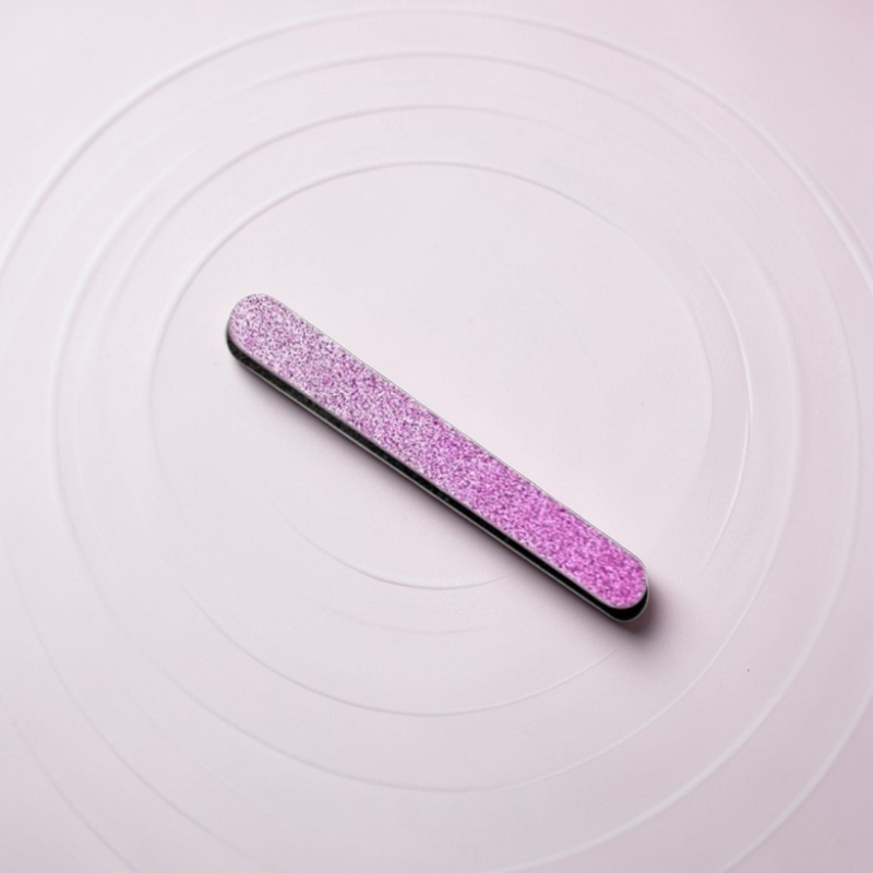 Dubbelzijdige nagelvijl zwart met roze glitter LuluNails | Professionele Finish & Glans