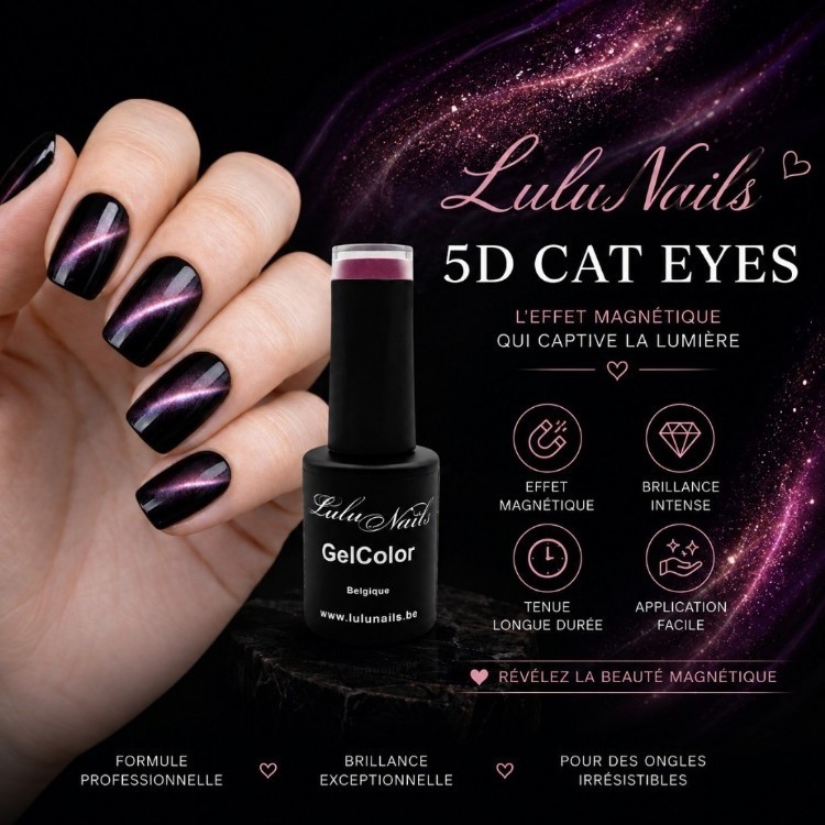 Vernis Semi Permanent Cat Eyes Gaspard 10ml UV LED – Gel Color Sans HEMA ni TPO LuluNails (Réf 244)