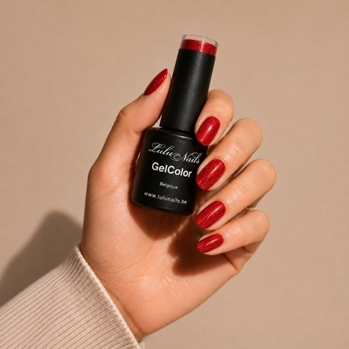 Vernis Semi-Permanent Rouge Pailleté 10ml UV/LED – GelColor  Sans HEMA ni TPO – LuluNails 254