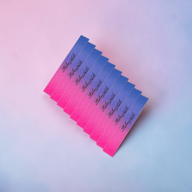 Set of 10 Multicolour Nail Buffers 100/180 Straight Shape | LuluNails