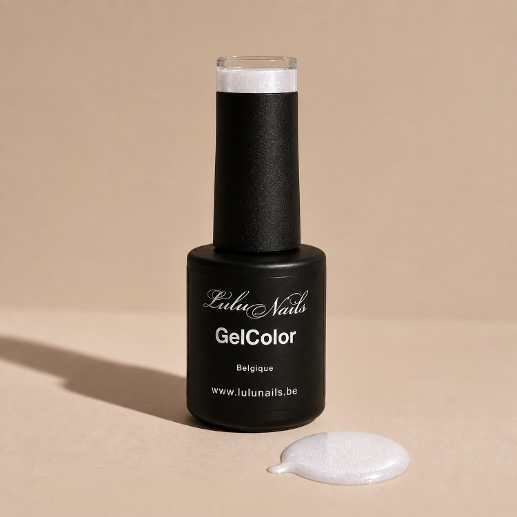 Semi-Permanente Glitterlak Fijn Wit 10ml UV LED - Gel Kleur HEMA en TPO vrij LuluNails (Ref 200)