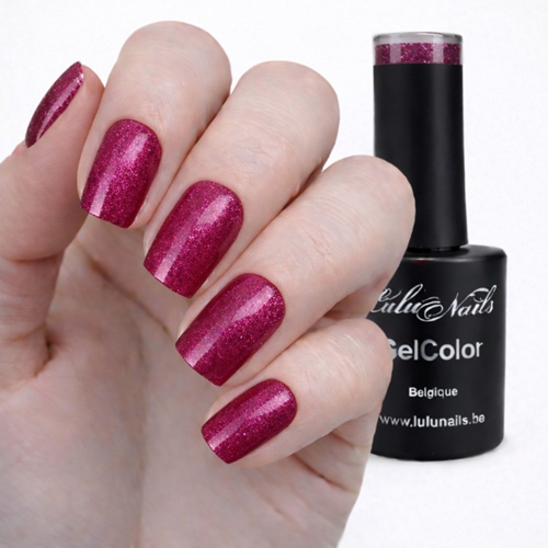 Semi-Permanent Polish Garnet Red Glitter 10ml UV/LED - GelColor HEMA and TPO free LuluNails 205