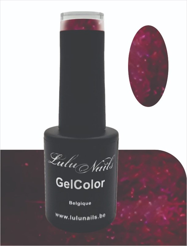 Vernis Semi-Permanent GelColor Rouge Grenat Scintillant 205 – LuluNails